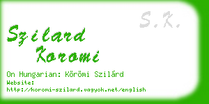 szilard koromi business card